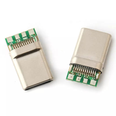 12pin USB 3.1 USB C ตัวเชื่อมต่อตัวผู้บัดกรีลวด PCB ปลั๊ก USB