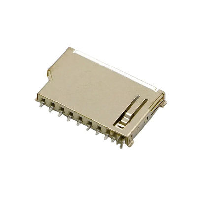 ตัวเชื่อมต่อการ์ดหน่วยความจำ SD แบบสั้น 9 พิน Push Push Type Copper Shell