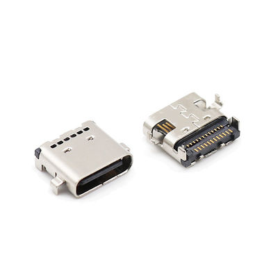 Sinking พิมพ์ SMT USB ตัวเมีย พิมพ์ C ตัวเชื่อมต่อ USB พิมพ์ C 24 เข็มหมุด เบ้า