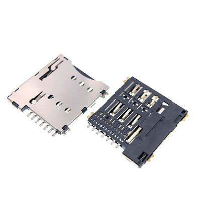 Push Pull Type Micro 7p SIM Card Socket Connector 1.35mm Height For PCB