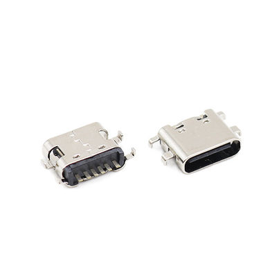 6 ขาเชื่อมต่อ USB พิมพ์ C ซ็อกเก็ต PCB Sinking Plate หญิง 0.8MM 3.1mm