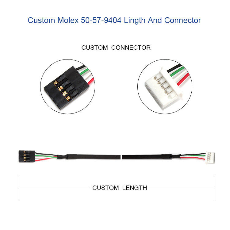 Molex 50-57-9404 ชุดสายไฟแบบกำหนดเองพร้อมขั้วต่อ SL 2.54mm 4 Way 70066