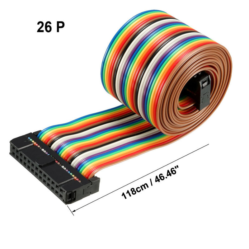 24AWG AWM 2651 FFC IDC สายริบบิ้น 26 ขา 2.54 มม. Pitch PCB ยืดหยุ่นได้ Flat