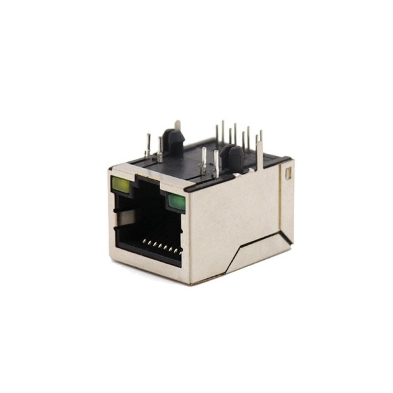 ซ็อกเก็ตเครือข่ายชนิดใหม่ตัวเชื่อมต่อแจ็ค RJ45 นำโคมไฟหัวคริสตัลพินที่นั่ง