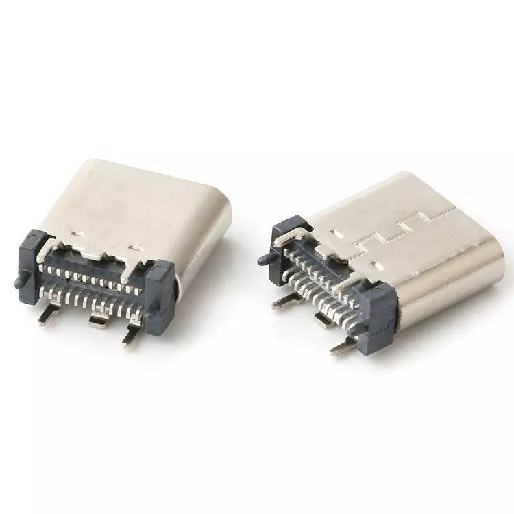 USB 3.1 หญิง 24 พิน USB C Type Connector แพทช์แนวตั้งความเร็วสูง