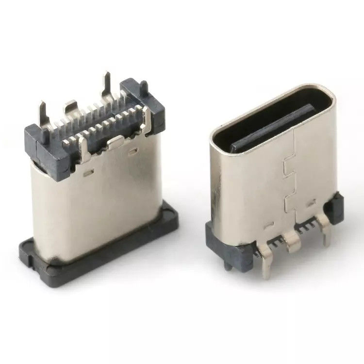 USB 3.1 หญิง 24 พิน USB C Type Connector แพทช์แนวตั้งความเร็วสูง