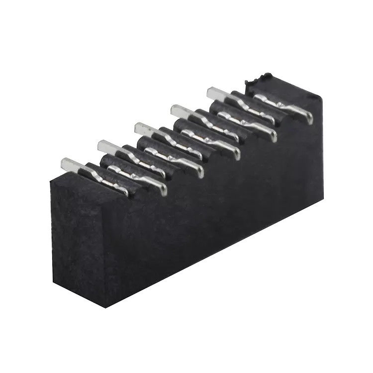 สีดำ 1.0 มม. พิทช์กลับหน้าสัมผัสแนวตั้ง SMT ประเภท FPC Connector Bar To Bar