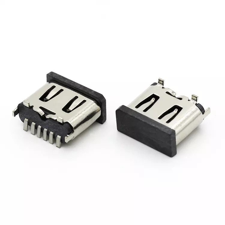 แนวตั้ง 6P หญิง USB 3.1 C ขั้วต่อแจ็คซ็อกเก็ตประเภท SMT สำหรับโทรศัพท์มือถือ