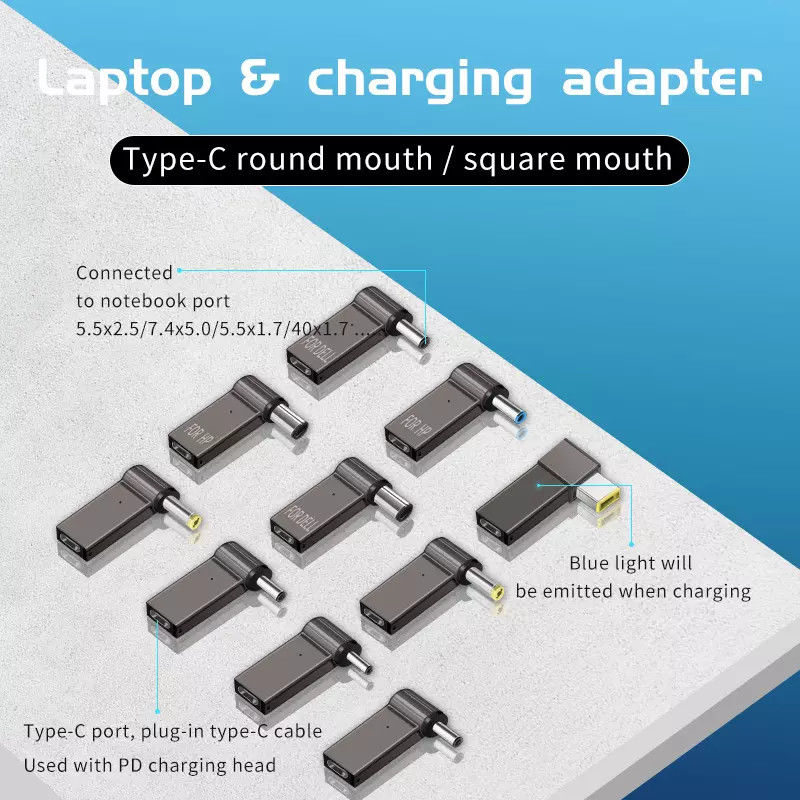 หัวแปลงปลั๊ก 100w Type C เป็น Video Round Quick Charge Male 18.5v - 20v