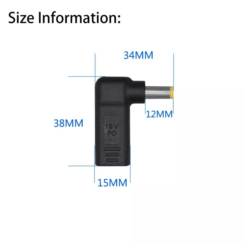 USB Type C หญิงเป็น DC 5525 ตัวแปลงชาย PD Decoy Spoof Trigger Plug Jack