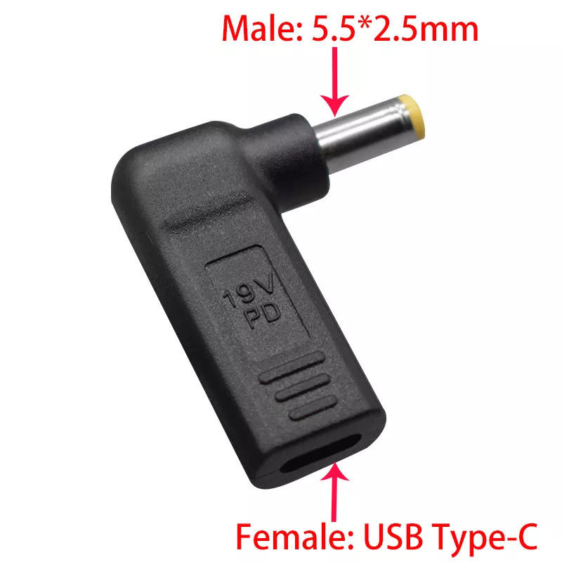 USB Type C หญิงเป็น DC 5525 ตัวแปลงชาย PD Decoy Spoof Trigger Plug Jack