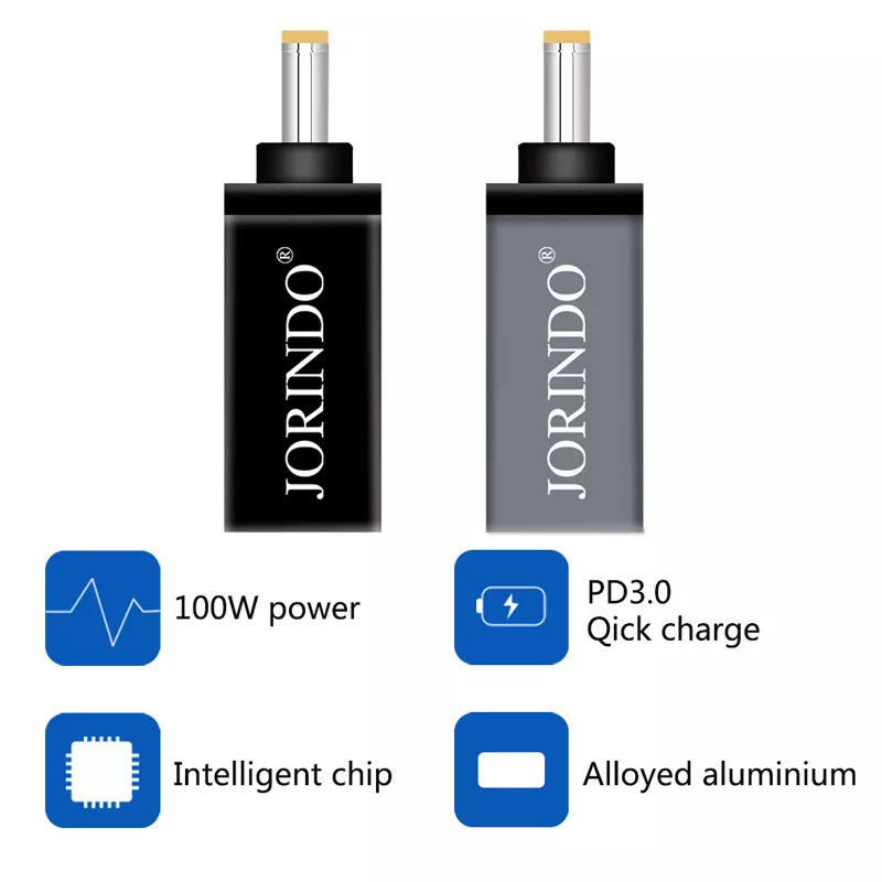 100W USB Type C หญิงถึง DC 5.5x2.5 มม. ชาย PD Connector ชาร์จเร็วอย่างรวดเร็ว
