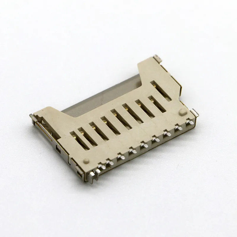 ตัวเชื่อมต่อการ์ดหน่วยความจำ SD แบบสั้น 9 พิน Push Push Type Copper Shell