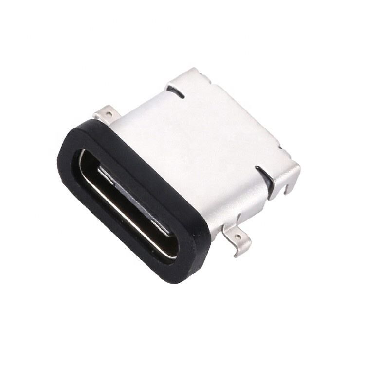 ขั้วต่อ USB 3.1 Type C แบบหญิง 24 พิน กันน้ำ สำหรับการติดตั้ง SMT DIP แบบแนวนอน แผ่นรองรับ ซ็อกเก็ต USB