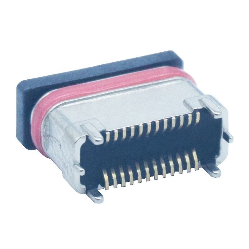 SMD กันน้ํา สูง ซิงก์ปูน โลหะ 24Pins หญิง ประเภท-c เครื่องเชื่อม USB การชาร์จ Port Plug