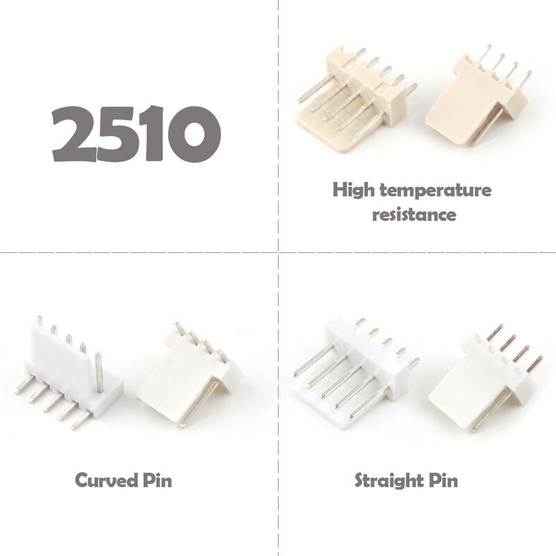 2.54 หัวต่อแบบวายร์ทูบอร์ด LCP แนวตั้ง 90 องศา Jst 2.5 มม. ขั้วต่อ SMT PCB
