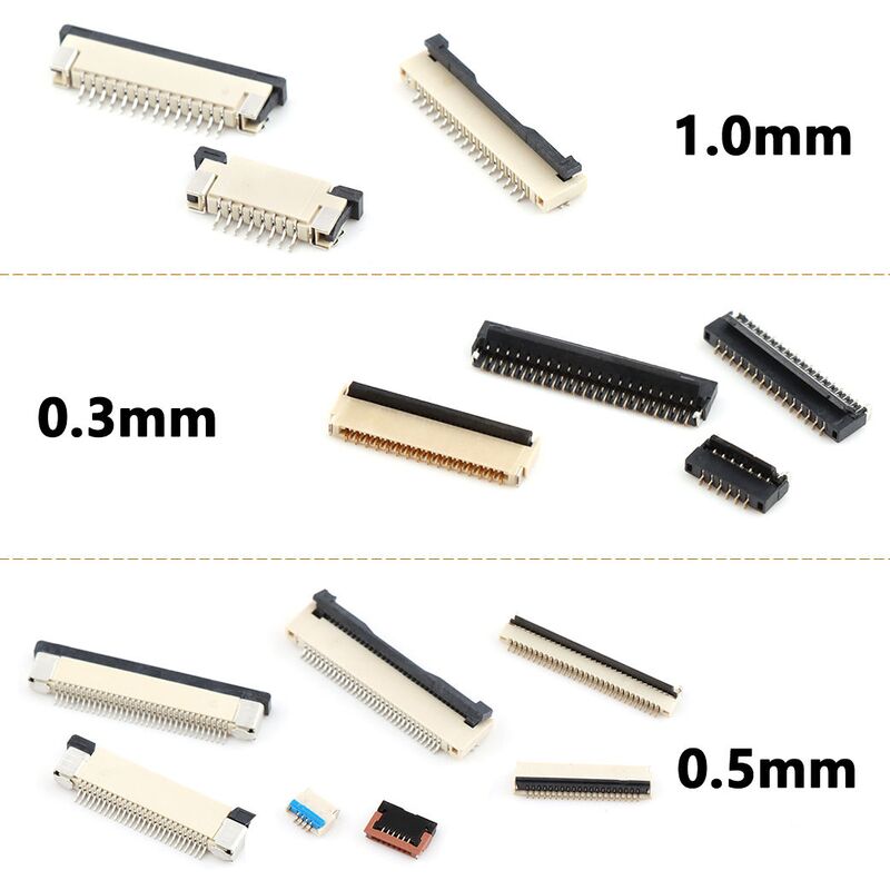 ขั้วต่อสายเคเบิล FPC 13/51 พินความสูง 1 มม. ระยะห่างแบบสัมผัสคู่ 0.3 Fpc Ffc ตัวเชื่อมต่อ