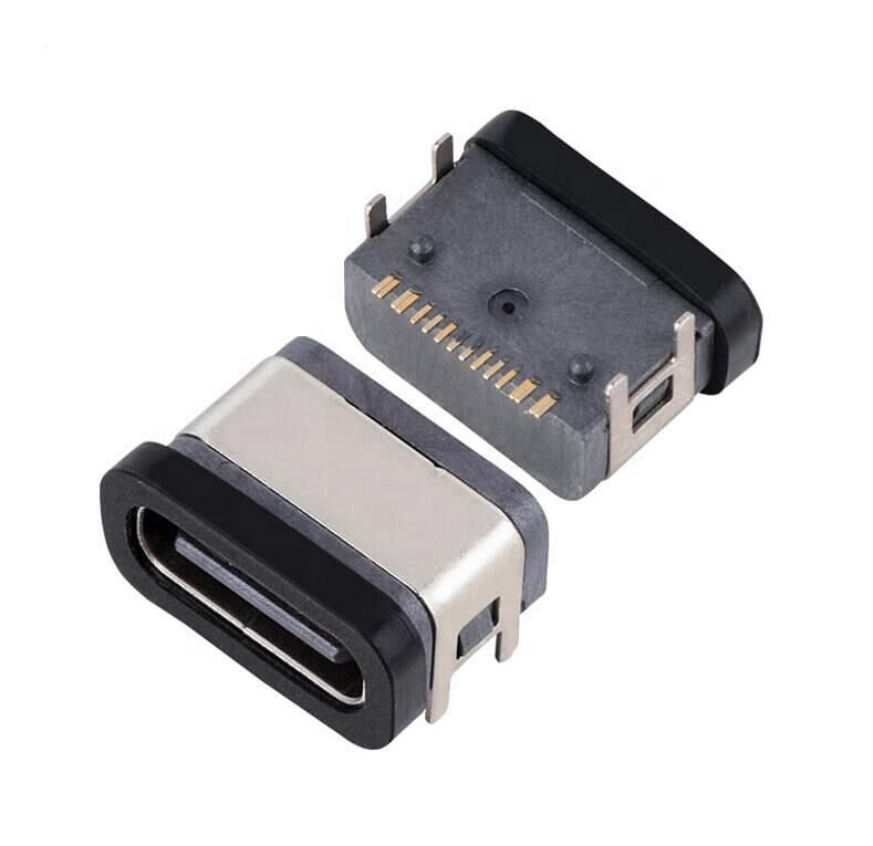 ขั้วต่อ USB หญิง 16 พินซ็อกเก็ตชนิดกันน้ำ c SMT IPX7