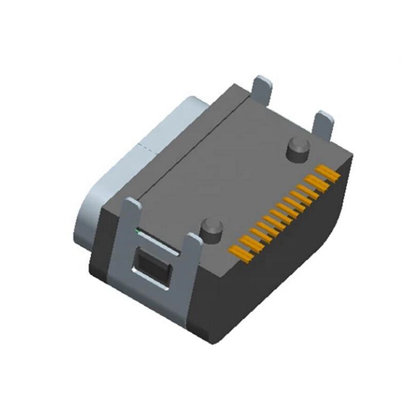 ขั้วต่อ USB หญิง 16 พินซ็อกเก็ตชนิดกันน้ำ c SMT IPX7