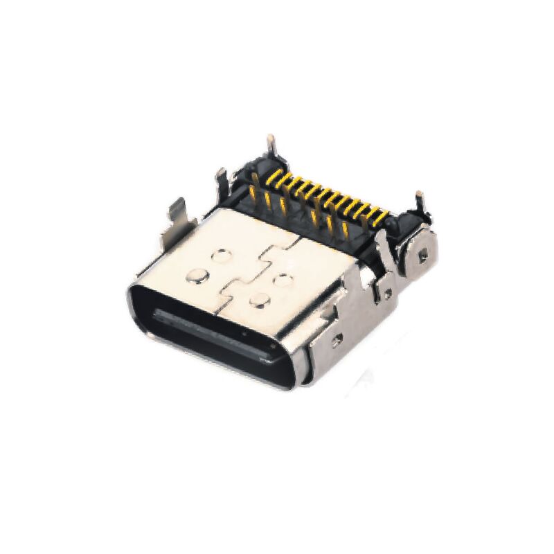 24PIN USB 3.1 ประเภท C ผู้หญิง Hybrid มุมขวาเครื่องเชื่อมรับสําหรับชาร์จโทรศัพท์และการโอนข้อมูลอย่างรวดเร็ว