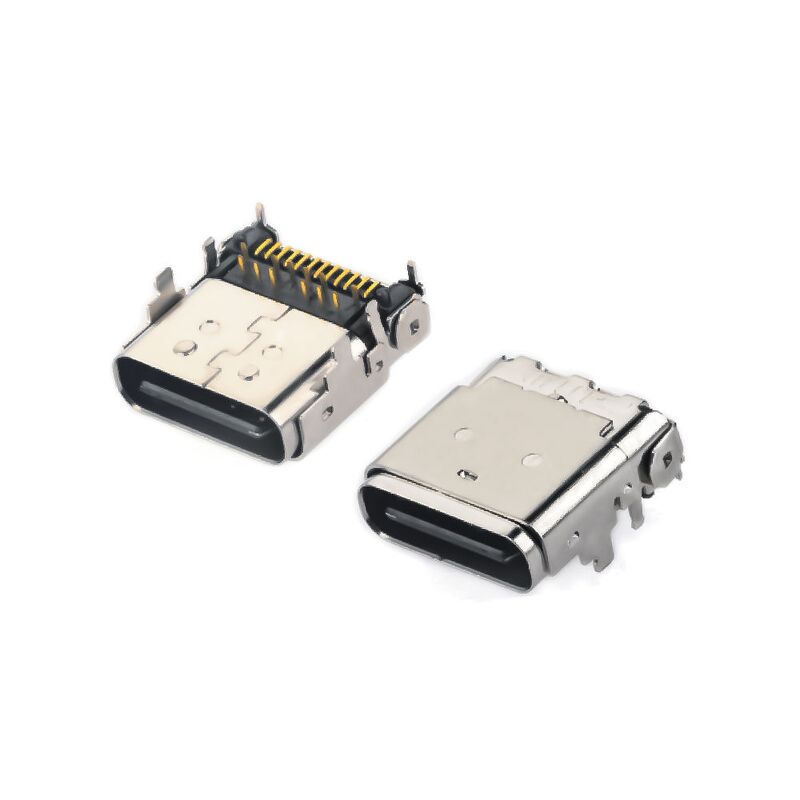 24PIN USB 3.1 ประเภท C ผู้หญิง Hybrid มุมขวาเครื่องเชื่อมรับสําหรับชาร์จโทรศัพท์และการโอนข้อมูลอย่างรวดเร็ว
