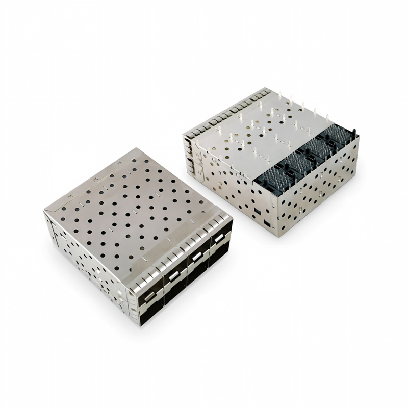 8-Port 160pin SFP+ Press-Fit Small-form-factor Pluggable (SFP+) เครื่องเชื่อม เครื่องเชื่อม 2x4 Port W/o Light Model