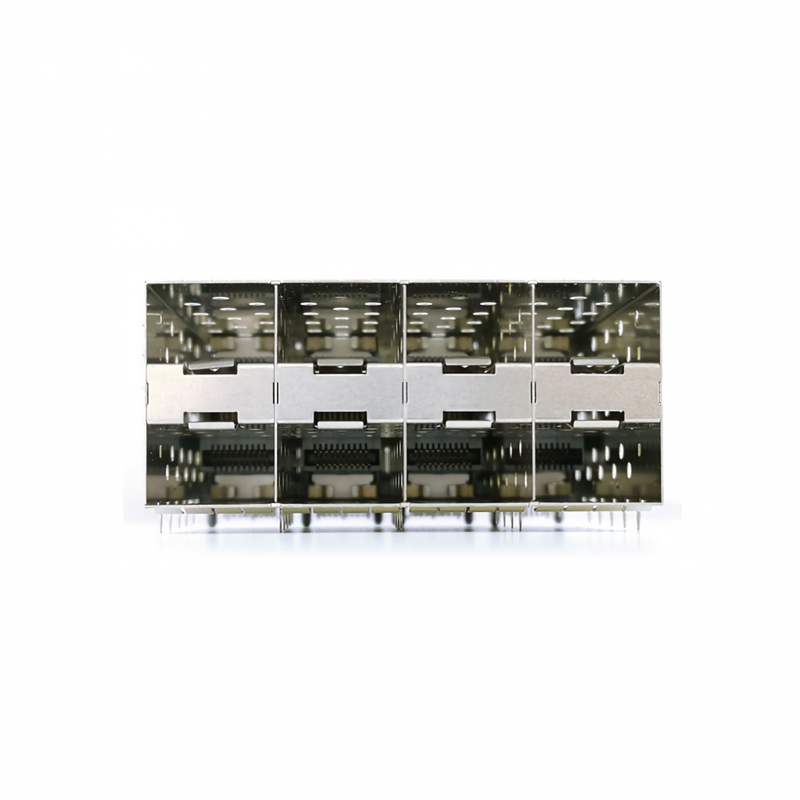 8-Port 160pin SFP+ Press-Fit Small-form-factor Pluggable (SFP+) เครื่องเชื่อม เครื่องเชื่อม 2x4 Port W/o Light Model