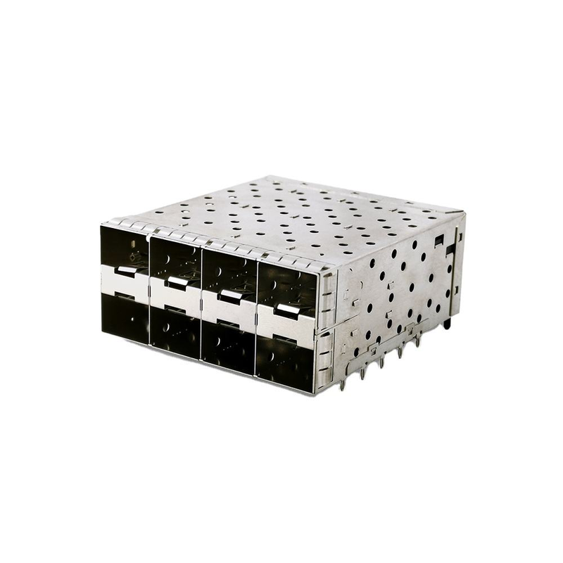 8-Port 160pin SFP+ Press-Fit Small-form-factor Pluggable (SFP+) เครื่องเชื่อม เครื่องเชื่อม 2x4 Port W/o Light Model