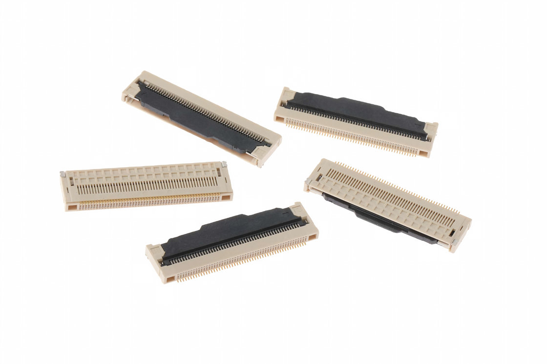 High-Temperature Thermoplastic SMT Type Bottom Contact Flip-Lock Right-Angle ZIF H4.7mm FPC/FFC Connector