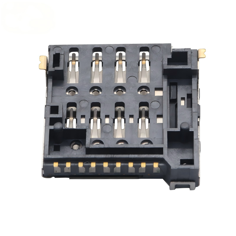 ขั้วต่อ Micro SIM แบบสแตนเลสป้องกันการบดทับ 5000 ครั้ง 8 พิน