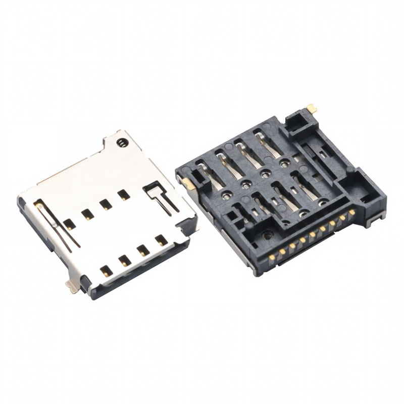 ขั้วต่อ Micro SIM แบบสแตนเลสป้องกันการบดทับ 5000 ครั้ง 8 พิน