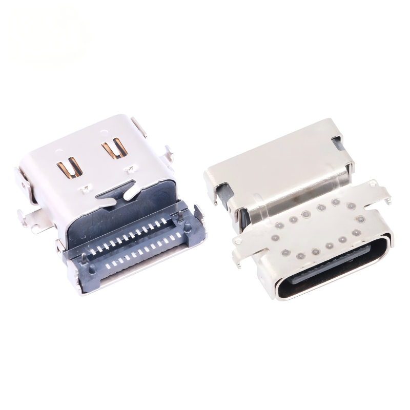 คอนเนคเตอร์ตัวเมีย Type-C USB 3.2 40 Gbps กันน้ำ U4 24 พิน SMT DIP PCB ชุบทอง กระแสไฟ 5A แบบสั่งทำพิเศษ