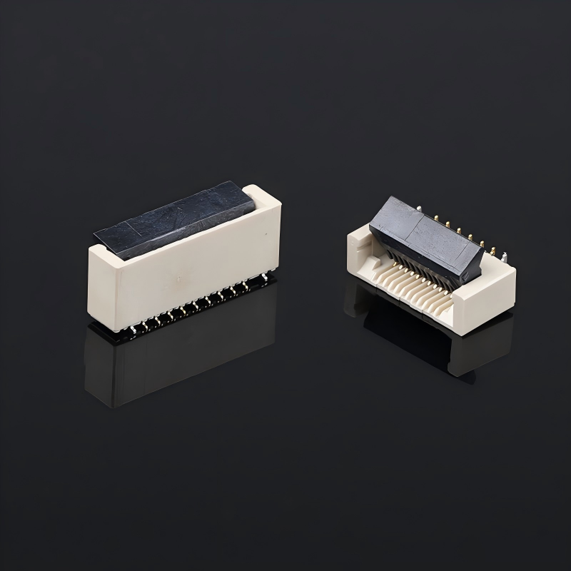 คอนเนคเตอร์ PCB สาย FPC FFC ซ็อกเก็ตขั้วต่อสายแพแบบฝาพับ แนวตั้ง ขาตรง ความสูง 5.2H 60 พิน ระยะพิทช์ 0.5 มม.