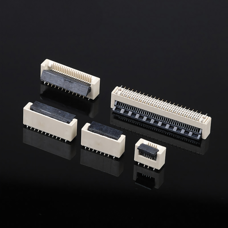 คอนเนคเตอร์ PCB สาย FPC FFC ซ็อกเก็ตขั้วต่อสายแพแบบฝาพับ แนวตั้ง ขาตรง ความสูง 5.2H 60 พิน ระยะพิทช์ 0.5 มม.
