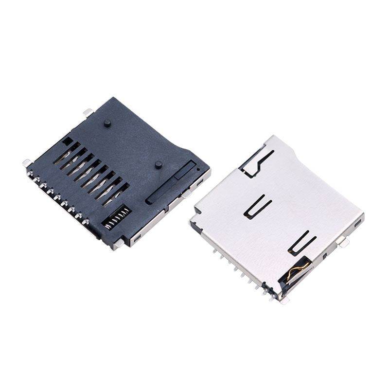 8 ปิน Micro SD / TF Card Socket Molex 472192001 ตัวเลือก H1.8mm Lift-the-Cover (Hinge) SMT Connector