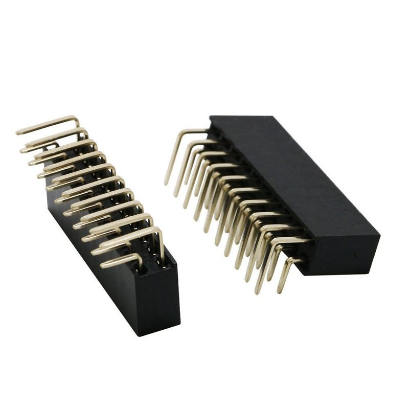 2X10P 20P Double Row Bent Female Header Pitch 2.54mm Pin PBT วัสดุ โฟสฟอร์ สายต่อทองแดง