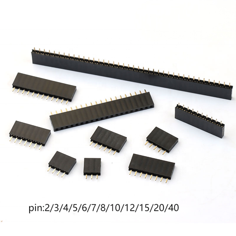2mm 2pin หัว Pin หญิง สูง DIP แถวเดียว 1 * 2P หญิง 2.0mm สายเชื่อมหัว Pin