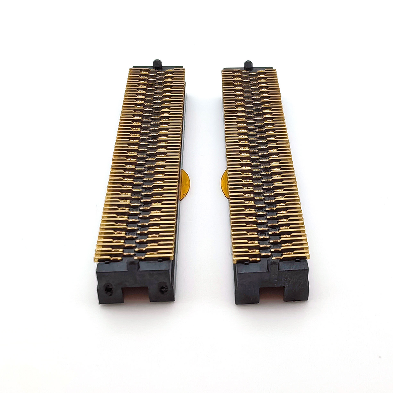 ขั้วต่อสื่อสารแบบเสียบตัวเมีย 1.27 มม. 4x25P H5.08 SMT แบบ Y เคลือบทองเต็ม 1u สำหรับ PCBA