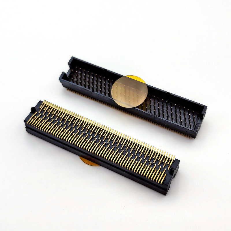 ขั้วต่อสื่อสารแบบเสียบตัวเมีย 1.27 มม. 4x25P H5.08 SMT แบบ Y เคลือบทองเต็ม 1u สำหรับ PCBA
