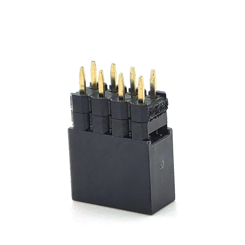 คอนเนคเตอร์หัวต่อตัวเมีย DIN ทองเหลือง ระยะพิทช์ 2.54 มม. แบบสองแถวซ้อนกัน PCB ไนลอน 600V 3A H12.5 มม. 2*4P