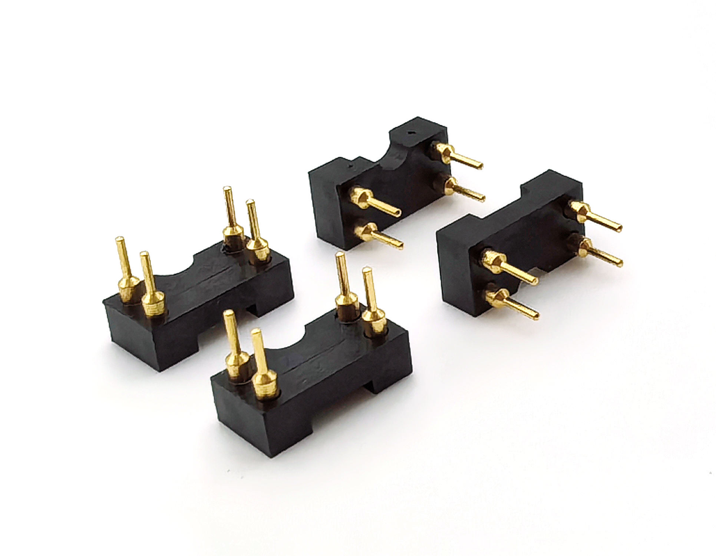 หัวต่อ IC แบบ Machined Female Header เกลียวตรง H3.0mm 4P ขั้วทองทั้งหมด เปลือก PPS ทน 60V