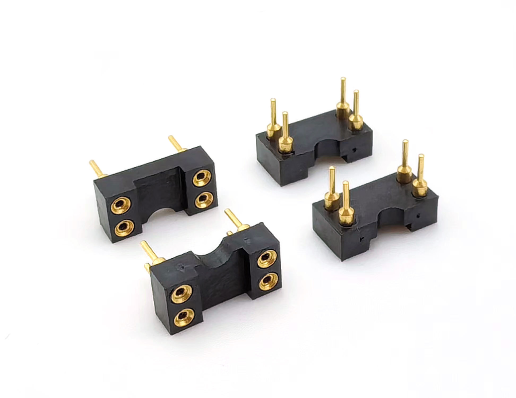 หัวต่อ IC แบบ Machined Female Header เกลียวตรง H3.0mm 4P ขั้วทองทั้งหมด เปลือก PPS ทน 60V
