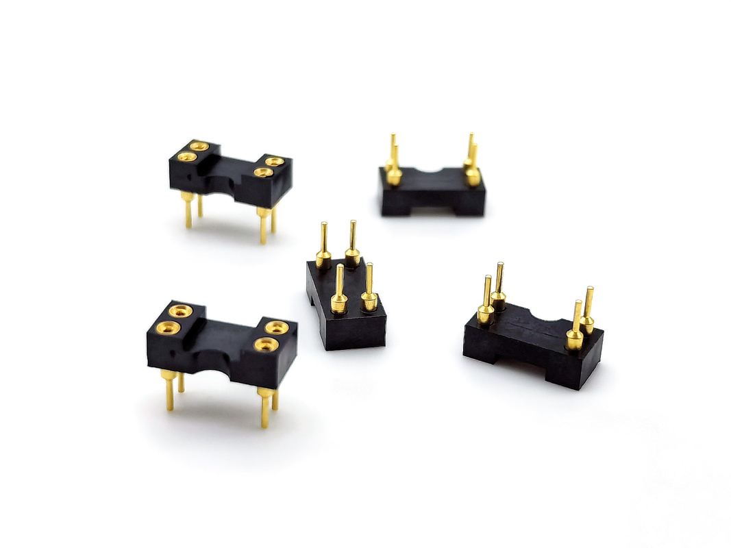 หัวต่อ IC แบบ Machined Female Header เกลียวตรง H3.0mm 4P ขั้วทองทั้งหมด เปลือก PPS ทน 60V