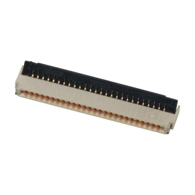 0.3mm Pitch 9-71Pin Zif R/A SMT H=0.9 Backflip Dual Contact High Temperature Thermoplastic FPC Connector PCB