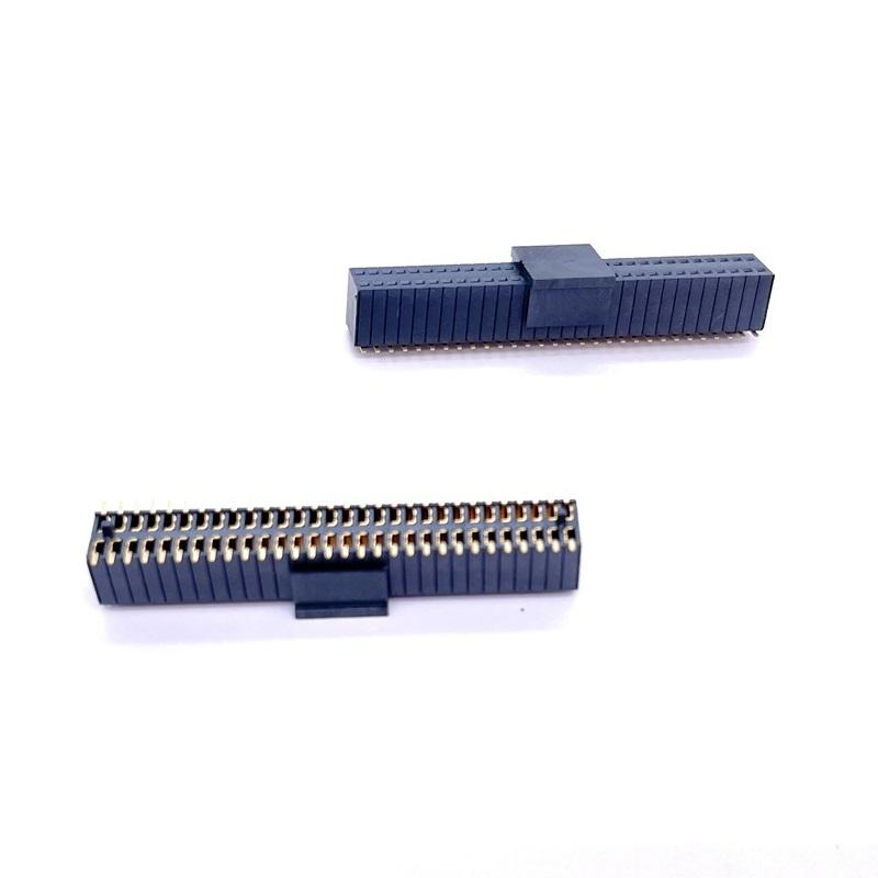 2.54mm Brass Female Header SMT Tape Real Cap Right-Angle 60p 2x30 Pins IP67 Rated for PCB Photovoltaic Products