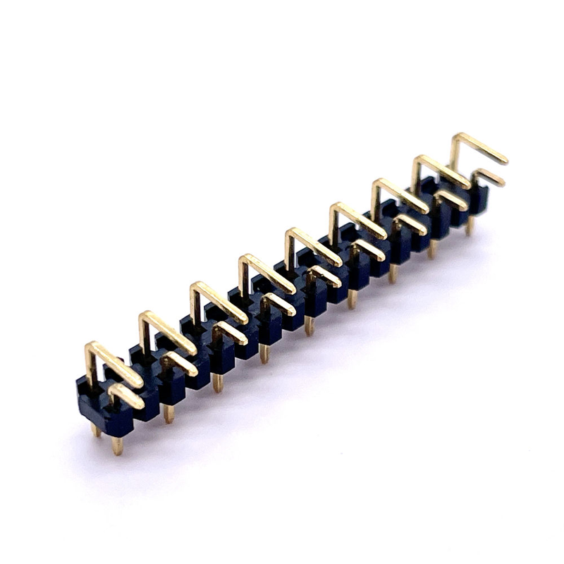Customized 2.0mm Double Rows 29Pin Bent Needles One-Stop Gold Plating USB PCB Connector Accessory Brass Male Pin Header