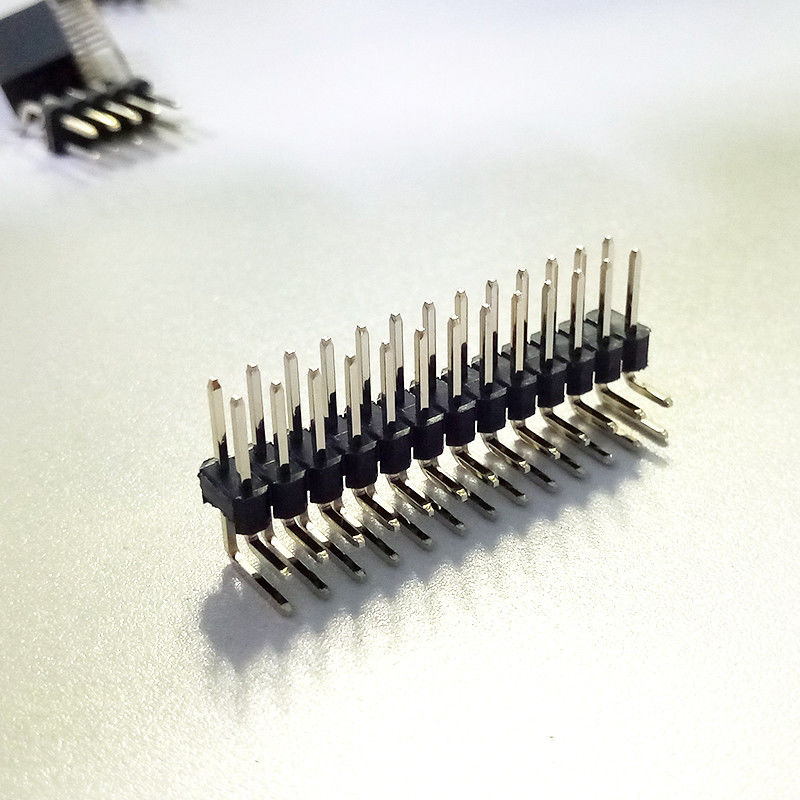 PA9T หัวต่อพินตัวเชื่อมต่อ จุ่ม แบบแถวเดี่ยวคู่เดี่ยว 90 องศา 1.27 Mm ขว้าง