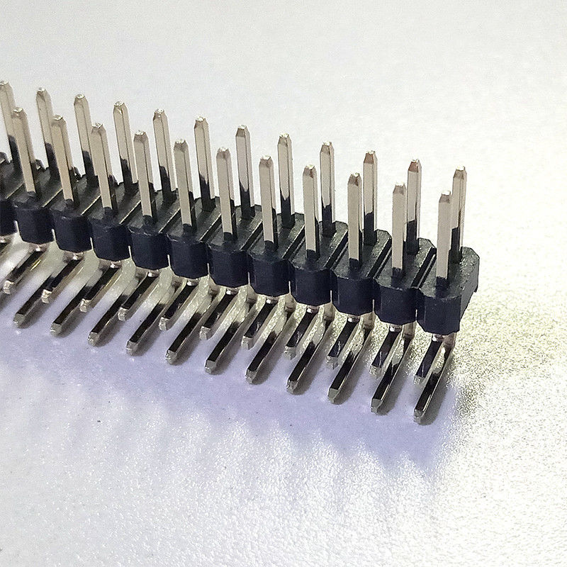 PA9T หัวต่อพินตัวเชื่อมต่อ จุ่ม แบบแถวเดี่ยวคู่เดี่ยว 90 องศา 1.27 Mm ขว้าง