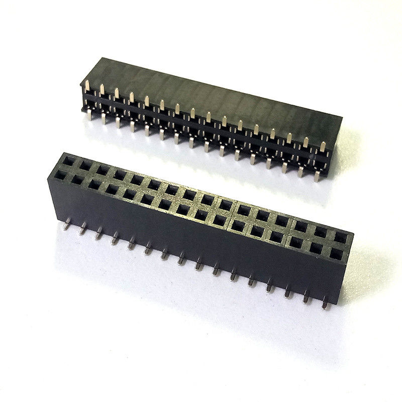 หัวต่อตัวเมีย PA6T UL94V-0 พร้อมระยะพิทช์ 2.54 มม. และหน้าสัมผัสทองเหลืองชุบทอง