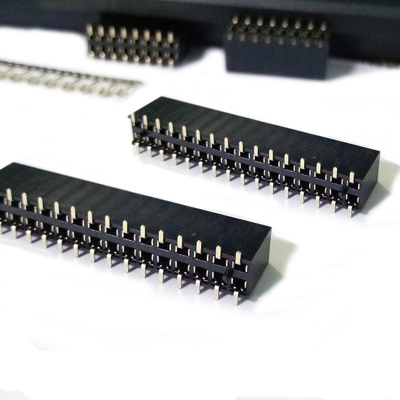 หัวต่อตัวเมีย PA6T UL94V-0 พร้อมระยะพิทช์ 2.54 มม. และหน้าสัมผัสทองเหลืองชุบทอง